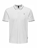 ONLY & SONS Herren Poloshirt ONSFLETCHER - Regular Fit XS S M L XL XXL, Größe:L, Farbe:Bright White Black Contrast Stripe 22024827