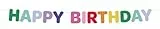 Folat 27787 Geburtstag und Party Dekoration Buntes - Buchstabengirlande - Filz - Happy Birthday - Stripetastic - 4 m - Partyzubehör für Kinder und Erwachsene