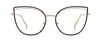 Tofox Katzenauge Blaulichtfilter Brille ohne sehstärke Metall Frame Retro Metallgestell Brillenfassung für Computer Fernseher Arbeit Gaming