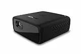 Philips PicoPix Micro+, Portable Projector, LED DLP, 3h Battery Life, HDMI, Built-in Speaker, Smartphone Companion Schwarz