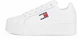 Tommy Jeans Damen Cupsole Sneaker Flatform Plateau, Weiß (White), 42