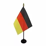 AZ FLAG - Tischflagge Deutschland - 15x10 cm Goldene Splitze - Deutsche Tischfahne 10 x 15 Cm - Flaggen