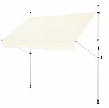 Gartenfreude Klemmmarkise 250 x 120 Sonnenschutz Balkonmarkise Campingmarkise ohne Bohren, Weiß – gerader Schnitt, 4900-1525-208, Klemmmarkise 250 x 120 cm - Weiß