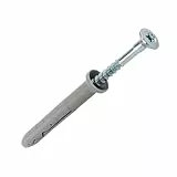 Nageldübel 5 x 40 mm mit Senkkopf 100 Stück - Vormontierte Schlagdübel inkl. verzinkter Schraube (PZ2), Nylondübel für Schnellmontage in Beton, Vollstein & Mauerwerk