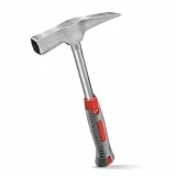 C&T Maurerhammer, Geologenhammer,Steinhammer,Mason's Hammer 600g mit Stahlrohrstiel R-Type | Berliner Form | Hochwertiger Zimmererhammer & Bautenschutzhammer | Robustes Maurerwerkzeug für Profis