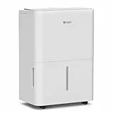 Woleix Luftentfeuchter elektrisch 12L, Entfeuchter elektrisch für Keller, Raumentfeuchter elektrisch 35dB für Räume bis zu 122m³/24m², mit Timer, Filter und 1M Ablaufschlauch, 10 J. Gar.