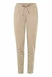 ICHI IHKATE PA2 Damen Sweathose Sweatpants Relaxhose mit Stretch Schmaler Schnitt mit Elastikbund, Größe:L, Farbe:Doeskin (151308)