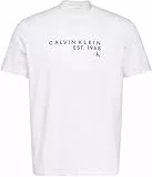 Calvin Klein Herren T-Shirt Kurzarm Graphic mit Rundhalsausschnitt, Weiß (Bright White), L