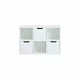AC Design Furniture Mariela Wandregal mit 3 Schubladen und 3 Offenen Ablagen, B: 58 x T:18 x H: 39 cm, Weiß, Holz, 1 Stk.