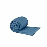 Sea to Summit - Pocket Towel Reisehandtuch XL - Mikrofaser Strandtuch - Kompakt - Ultra saugfähig & Schnelltrocknend - Leicht - Aufhänger & Tasche - Wandern - 75 x 150cm - Moonlight Blue - 175g