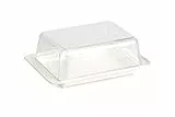 Kimmel Butterdose Butterglocke Butterschale mit Deckel, Kunststoff, Weiß/ Glasklar