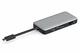 DIGITUS USB-C Travel Docking Station – 7-Ports – 1x HDMI UltraHD 4k 60Hz – 2x USB-A 3.2 Gen1 – 1x Typ-C 100W PD 3.0 – 1x RJ45 – Dual Kartenleser – Grau