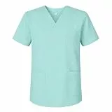 MISEMIYA - Medizinische Uniformen Unisex Top Krankenschwester Krankenhaus Berufskleidung - Small, Türkis