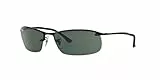 Ray-Ban Damen Top Bar Sonnenbrille, Schwarz (Gestell: Schwarz, Gläserfarbe: Grün Klassisch 006/71), Large (Herstellergröße: 63) EU