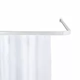WENKO Winkelschiene Era, Winkelstange aus Aluminium für Duschvorhang, flexibel in L- und U-Form anzubringen, inkl. Gleiter, Weiß