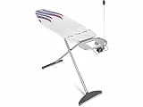 Vileda Total Reflect Plus Bügelbrett, Bügeltisch für Dampfbügelstation, extrabreite Bügelfläche 130 x 44cm, höhenverstellbar 80-97cm, Farbe Grau-Lila-Blau, Comfort-Pack