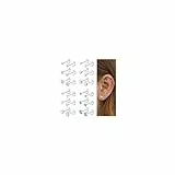 Kakonia 12 Paar Edelstahl CZ Ohrstecker für Damen Herren Knorpel Helix Ohrstecker Set Runde Zirkonia Schraube Flat Back Piercing