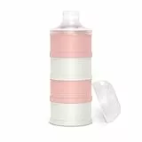 Suavinex, Milchpulver Portionierer Baby, Milchpulver- und Getreidespender, mit 4 Fächern, Schraubverschluss und Spenderteil. Spülmaschinenfest. Rosa