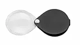 Eschenbach Optik Einschlaglupe Classic mit 3,5X-Vergrößerung und Linsendurchmesser 60mm - mit rundem Lederetui in schwarz - Made in Germany