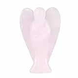 Hztyyier Schutzengel Figur, Mini Heilende Engel Rosenquarz Heilender Kristallstein Geschnitzt Engelförmige Hauptdekoration