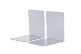 MAUL Buchstütze aus Metall (2er Pack) 14x12x14cm | Bücherhalter, Organzier für Kinder, Bücher, Büro, Regal | Bücherstütze möbelschonend aus stabilem Metall | Stilvoller Buchhalter | Silber