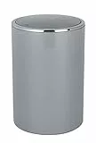 WENKO Kosmetikeimer Mod. Inca 5 Liter Abfallbehälter mit Deckel für Badezimmer und Gäste-WC kleiner Mülleimer aus Kunststoff BPA-frei Grau Ø 18,5 x 25,5 cm