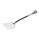 Fiskars Dunggabel, Mist- und Heugabel mit 4 Zinken, Länge: 137 cm, Hochwertige Borstahl-Zinken, Grau/Schwarz, Ergonomic, 1001695