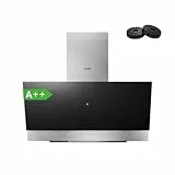 COMFEE' A++ Dunstabzugshaube 90 cm, 867m³/h Luftstrom, Kopffrei Wandhaube Umluft und Abluft, Touchscreen, Gestensteuerung, 4 Geschwindigkeiten, 68dB, LED, ANGJ72B-90PRO-EU