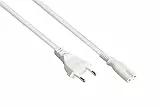 Kabelmeister Euro-Netzkabel - 2,5 m - Euro-Stecker Typ C an C7/Euro 8 Buchse - KUPFERLEITER - 0,75 mm² - für TV, Konsole, Radio, Netzteil - Weiss - Qualitätware vom KABELMEISTER, SK0370-W025, Weiß