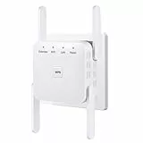 WLAN-Extender-Signalverstärker für bis zu 6.000 m² und 60 Geräte, WLAN Verstärker mit großer Reichweite und Ethernet-Anschluss, Zugangspunkt, 1-Tasten-Einrichtung