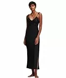 KARL LAGERFELD Damen Karl Lagerfeld Damen Maxi-Negligé Mit Spitzenbesatz, Schwarz, XS