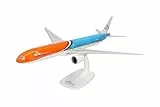 Herpa Snap-Fit Modellflugzeug KLM Boeing 777-300ER 'Orange Pride - PH-BVA Nationaal Park De Hoge Veluwe Miniatur im Maßstab 1:200, Sammlerstück, Modell mit Standfuß, Kunststoff