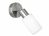 RL LIVE YOUR LIGHT Reality Leuchten Wandspot Mars R80011007, Metall Nickel matt, Glas matt weiß, 1 x E14