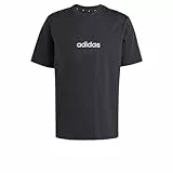 adidas Herren Essentials LINEAR Single Jersey Tee, Black/White, M
