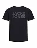 JACK & JONES Junior Jungen Jjecorp Logo Tee Ss Crew Neck Noos Jr T-Shirt, Black/Print:Large - Black, 152