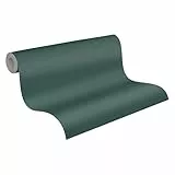 A.S. Création PrintWalls Vliestapete Uni grün 0,53 x 10,05 m – Uni Tapete mit Struktur Made in Germany – einfarbige grüne Tapete für verschiedene Räume - 390984