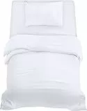 Utopia Bedding 3teilig Bettwäsche-Set - Weiches gebürstetes Mikrofaser-Gewebe - Bettbezug (135x200cm), Spannbetttuch (90x190cm) mit Kissenbezug (50x75cm), Weiß