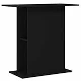 vidaXL Aquariumständer, Aquarium Unterschrank mit viel Stauraum, Aquarium Tisch mit Stabiler Oberplatte, Aquariumschrank Aquarium Halter, Schwarz Holzwerkstoff
