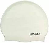 Speedo Unisex Erwachsene Flache Silikonbadekappe | Haarschutz Trainingshilfen, Weiß, Einheitsgröße