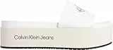 Calvin Klein Jeans Damen Sandalen Flatform Sandal Met Plateau, Weiß (Creamy White/Bright White), 40