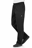 Chef Works Unisex Classic Fit Cargo Kochhose Schwarz, Größe: M / Medium, Bundweite: 34 - 36 Zoll, Schrittlänge: 32 Zoll, Elastischer Bund | B222-M