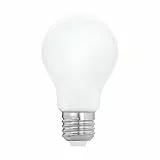 EGLO E27 LED Lampe, Glühbirne Milky, 7 Watt (entspricht 60 Watt), 806 Lumen, Leuchtmittel warmweiß, 2700 K, Glühlampe A60, Ø 6 cm