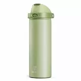 【680.4 g Isolierte Wasserflasche mit Strohhalm】Meoky Edelstahl Metall Wasserflasche mit 2-in-1 Deckel - Auslaufsicher, 24 Stunden kalt, schützender Silikonboden, BPA-frei für Sport Reise Auto, Salbei