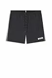 BOSS Herren Starfish Schnell trocknende Badeshorts mit Logo-Print Schwarz001 L