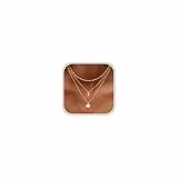 Kakonia Kette Damen – Layering Gold Halskette, 14K Goldkette mit CZ und Herz-Anhänger, Mehrreihig, Hypoallergen & Wasserfest – Verstellbarer Layering Schmuck für Frauen