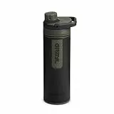 GRAYL UltraPress Wasserfilter & Filterflasche für Wandern, Rucksackreisen und Reisen (Camp Black)