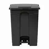 Jantex Küchen-Treteimer, 65 Liter, Schwarz, Polypropylen-Kunststoffeimer, Größe: 670 (H) x 495 (B) x 400 (T) mm, freihändige hygienische Bedienung, dicht schließend Deckel hält Gerüche zurück, CW723