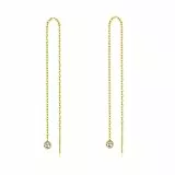 MetJakt Ohrringe Durchzieher Silber 925 Damen Vergoldet Rosegold (Diamant-Anhänger Gelbgold)