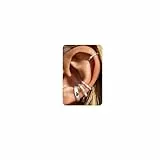 Ear Cuff Set für Damen Ohne Piercing - 4 Paar 14K Goldbeschichtete Ohrklemmen Fake Helix Nicht Verblassend Knorpel Ohrringe für Ungepiercte,Verstellbare Ohrmanschetten in Geschenkbox Silber-Klassik