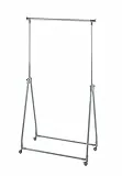 WENKO Kleiderständer klappbar, Kleideraufbewahrung mit verstellbarer Kleiderstange und Rollen, Kunststoff/Metall, 88 x 100-168 x 11-49 cm, Chrom/Grau